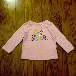 Pink long sleeve “Best Sister” T-shirt
